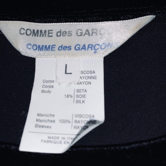 Vintage Comme des Garcons silk-blend velvet tunic with contrasting sleeves, L. - Picture 8 of 16